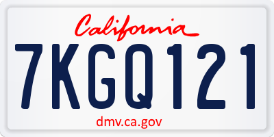 CA license plate 7KGQ121