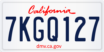 CA license plate 7KGQ127