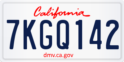 CA license plate 7KGQ142