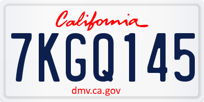 CA license plate 7KGQ145