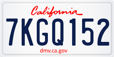 CA license plate 7KGQ152