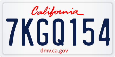 CA license plate 7KGQ154