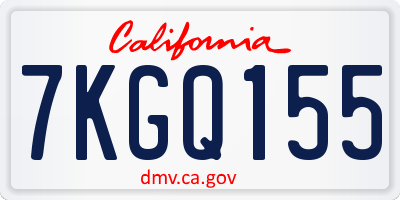 CA license plate 7KGQ155