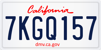 CA license plate 7KGQ157