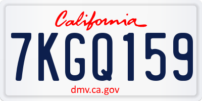 CA license plate 7KGQ159