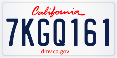 CA license plate 7KGQ161