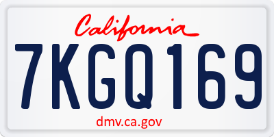 CA license plate 7KGQ169