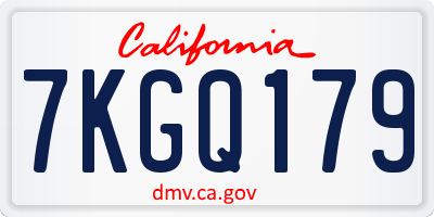 CA license plate 7KGQ179