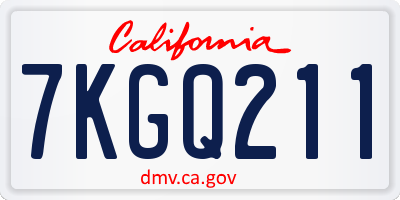 CA license plate 7KGQ211