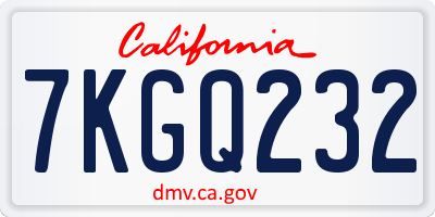 CA license plate 7KGQ232