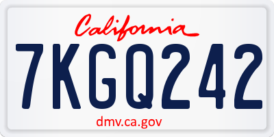 CA license plate 7KGQ242