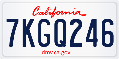 CA license plate 7KGQ246