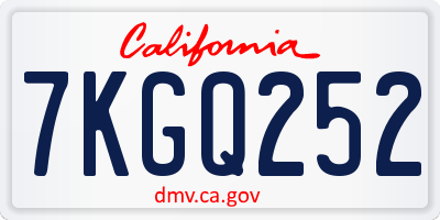 CA license plate 7KGQ252