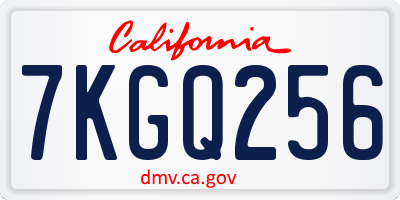 CA license plate 7KGQ256
