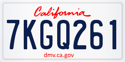 CA license plate 7KGQ261