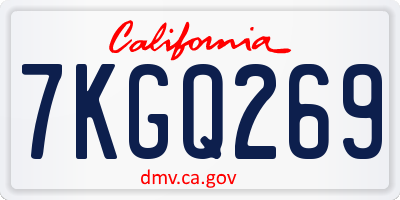 CA license plate 7KGQ269