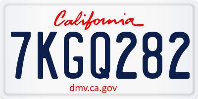 CA license plate 7KGQ282
