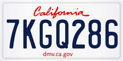 CA license plate 7KGQ286