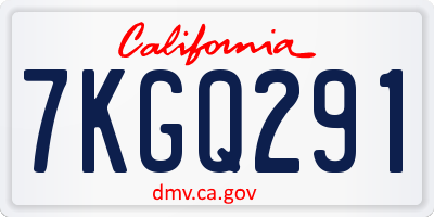 CA license plate 7KGQ291