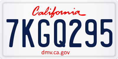 CA license plate 7KGQ295