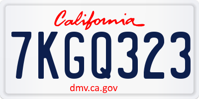 CA license plate 7KGQ323
