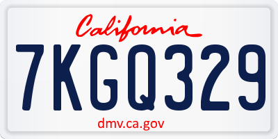 CA license plate 7KGQ329