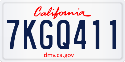 CA license plate 7KGQ411