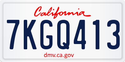CA license plate 7KGQ413