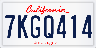 CA license plate 7KGQ414