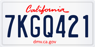 CA license plate 7KGQ421