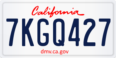 CA license plate 7KGQ427