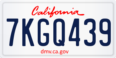 CA license plate 7KGQ439