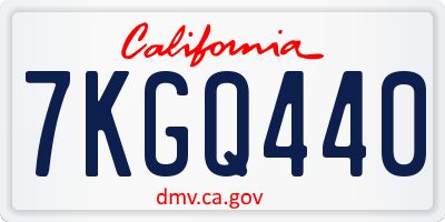 CA license plate 7KGQ440
