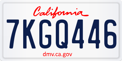 CA license plate 7KGQ446