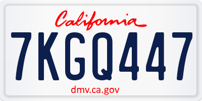 CA license plate 7KGQ447