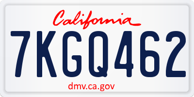 CA license plate 7KGQ462