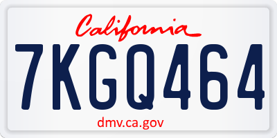 CA license plate 7KGQ464