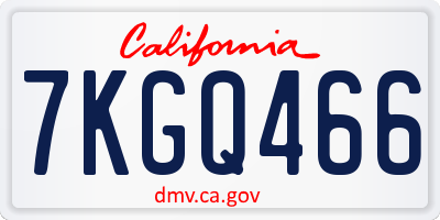 CA license plate 7KGQ466
