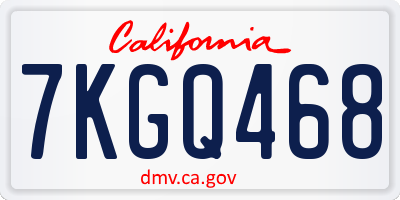 CA license plate 7KGQ468