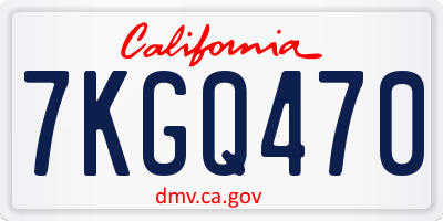 CA license plate 7KGQ470