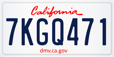 CA license plate 7KGQ471