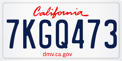 CA license plate 7KGQ473