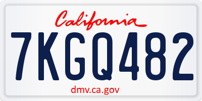 CA license plate 7KGQ482