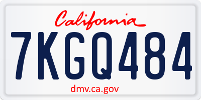 CA license plate 7KGQ484