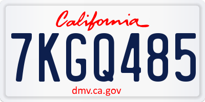 CA license plate 7KGQ485