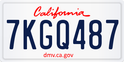 CA license plate 7KGQ487
