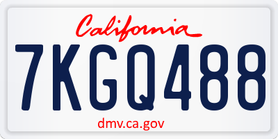 CA license plate 7KGQ488