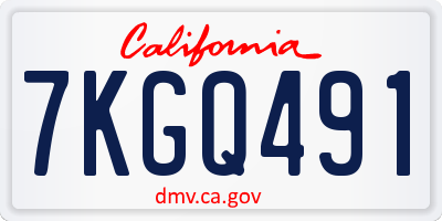 CA license plate 7KGQ491