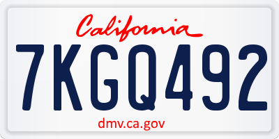 CA license plate 7KGQ492