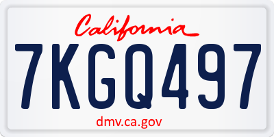 CA license plate 7KGQ497